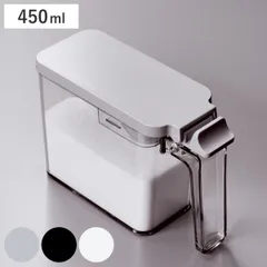 調味料ポット 450ml プッシュ式 密閉 フォルマ S （ 調味料入れ 保存容器 キャニスター ワンタッチ 片手 ロック 保存 容器 プラスチック スプーン付き 塩 砂糖 小麦粉 調味料 詰め替え 軽量 ） )のサムネイル
