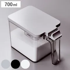 調味料ポット 700ml プッシュ式 密閉 フォルマ R （ 調味料入れ 保存容器 キャニスター ワンタッチ 片手 ロック 保存 容器 プラスチック スプーン付き 塩 砂糖 小麦粉 調味料 詰め替え 軽量 ） )のサムネイル