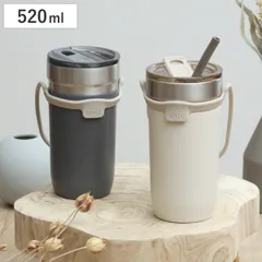 タンブラー トート ストローボトル520ml 水筒 （ 保温 保冷 保冷タンブラー ストロー付き ストロー 蓋付き 持ち運び かわいい 真空断熱構造 ステンレスボトル 結露しない ストラップ付き コップ ） )のサムネイル