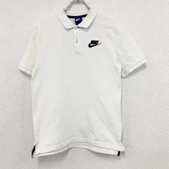 古着 used　NIKE　ナイキ　半袖ポロシャツ　スウッシュ　刺繍ロゴ　白　ホワイト　Mサイズ【値引き交渉OK！】