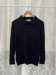 XL) us ポロ 어신 ケーブル KARA（カラ） ニット ブラック