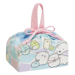 弁当袋 ランチ巾着 すみっコぐらししろくまふるさと （ すみっコぐらし お弁当袋 給食袋 巾着袋 ランチバッグ 子供 お弁当箱 日本製 弁当箱 弁当 給食 袋 弁当巾着 マチ 小物入れ 幼稚園 保育園 キッズ ）)