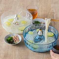 流氷 しろくま そうめん鉢 （ 鉢 そば そうめん うどん そば鉢 かわいい おしゃれ 20.5cm アニマル 動物 素麺鉢 ひやむぎ ボウル サラダボウル シロクマ ぺんぎん ） )のサムネイル