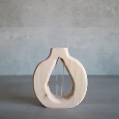 花瓶 welms ウッドベース B 一輪挿し （ 花ビン 花びん 花器 ベース フラワーベース フラワー 花 飾る 花入れ 木製 モミの木 ガラス ガラス製 おしゃれ ）)