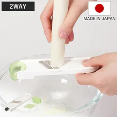 スライサー＆白髪ねぎカッター ガジェコン 2wayスライサー （ 白髪ねぎ 千切り 小口切り ねぎ ネギ スライス キッチンツール せん切り器 カバー付き キッチン用品 調理器具 時短 下ごしらえ 便利グッズ ）)のサムネイル