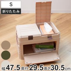 3coins☆畳めるスタッキング収納ボックス☆Mサイズ☆ブラウン3点セット