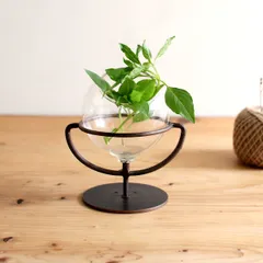 花瓶 アイアンガラスカップ フラワーベース （ 花ビン 花びん 花器 フラワー 花 飾る 花入れ ガラス ガラス製 アイアン クリア 透明 おしゃれ 水耕栽培 一輪挿し ）)