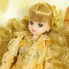 【美品】ピンクハウス★小花柄ワンピースとバッグ リカちゃん タカラ イエロー系＊so065