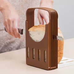 食パンカットガイド 厚さ4段階調整可能 （ 食パンカッター 食パン スライス カット 4枚切り 5枚切り 6枚切り 8枚切り 厚み調節 薄切り 厚切り ホームベーカリー 自家製 簡単 ）)のサムネイル