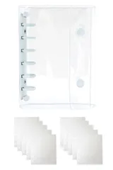 透明 A7 バインダー 【リフィル10枚付】 台紙 6穴 女の子 シール帳 男の子 シール収納 推し活グッズ(A7/シーグラス)