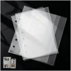 剥離紙 はがせる 86x130mm PP素材 シール台紙 バインダー 手帳用 ミニ6穴 20枚セット 透明 収納 リフィル シール帳 A7