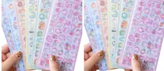 装飾アイテム 日記の文房具ステッカー 手作りノートパソコン ぷくぷく装飾用 手帳 文房具 キラキラ 飾り付けに最適 立体 可愛い シール ジェルステッカー クリスタルジェルシール 3D立体シール DD12枚【６枚X2セット】ぷっくり