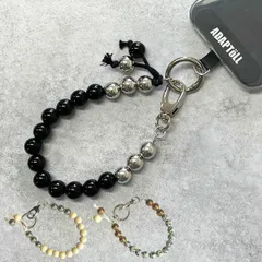 ビーズ ハンド ストラップ チャーム ブレスレット （ スマホストラップ 手首 紐 手 手元 落下防止 挟むだけ かわいい おしゃれ 旅行 持ち歩き レディース メンズ 紛失防止 ） )