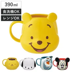 マグカップ 陶器ダイカットマグカップ （ 電子レンジ対応 食洗機対応 陶器 陶磁器 キャラクター かわいい ポムポムプリン ポチャコ くまのプーさん オラフ ミッキーマウス ） )