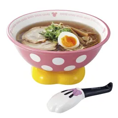 ラーメン鉢 れんげ ラーメンセット 食器 ミニーマウス （ スプーン 丼鉢 どんぶり おもしろ雑貨 器 ディズニー ）)