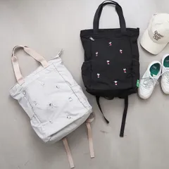 リュック トートバック スヌーピー ポケッタブル 2WAY 内側ポケット 収納 （ SNOOPY たためる リュックサック 鞄 かばん カバン バッグ 旅行 通勤 通学 おしゃれ シンプル 男女兼用 メンズ レディース 大人 ） )