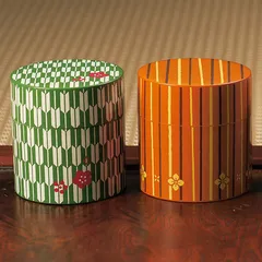 茶筒 HAKOYA 和風 小花柄シリーズ 350ml 中蓋付き （ お茶 容器 キャニスター 和柄 ） )