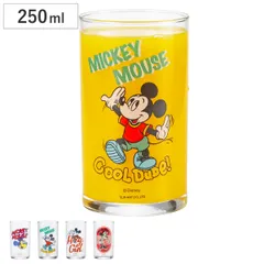 グラス 250ml フリーグラス ミッキーマウス1 （ 日本製 ガラス コップ タンブラー キャラクター ミッキー ミニー ディズニー かわいい レトロ ロゴ風 ） )