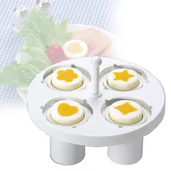 ゆで玉子器 ドリームランド （ ゆで玉子器 ゆで卵用 便利グッズ 便利グッズゆで卵 ゆで玉子 ゆでたまご ゆで卵メーカー ゆで玉子メーカー エッグカッター トッピング ハート型 ダイヤ型 花型 星型 ）)のサムネイル