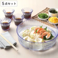 鉢 涼味家 プラスチック そうめん盛鉢 つゆ鉢 4個セット ( そうめん 食器セット 5点セット 盛り鉢 器 うつわ つゆ入れ 軽量 割れにくい シンプル おしゃれ アウトドア ))のサムネイル