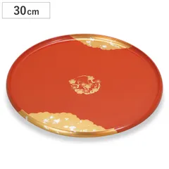 盆 100 丸盆 梅の華 （ 30cm 樹脂 プラスチック 日本製 お盆 おぼんトレー トレイ 軽量 軽い 割れにくい 高級感 おしゃれ 和 和柄 和風 ）)