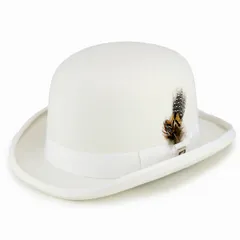 Stacy adams (ステイシーアダムス) ボーラーハット 帽子 bousi 秋冬 フェルトハット ダービーハット インポートブランド 白 ホワイト アイボリー 【TB】