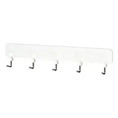 フック 5連フック 粘着テープ 木ねじ 耐荷重2kg （ 粘着 タイプ 小物フック 小物掛け 吊り下げ 引っ掛け 収納 壁掛け キッチン 玄関 壁面収納 ミニフック 鍵フック 壁面 小物 鍵 ）)