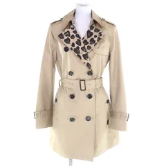 極美品★COACH コーチ F33868 ベルト付 裏地シグネチャー レオパード柄 トレンチコート ベージュ MP ガーメント付き 正規品 レディース