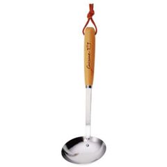 SALUS Cuisine Ladle (SALUS Ladle without Holes, Made in Japan, Natural Wood, Stainless Steel Ladle, Wooden Handle, Cooking Spoon, Kitchen Tool, Cooking Utensils, Cooking Accessories, Cooking Tools, Kitchen Supplies)