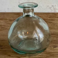 花瓶 リサイクルガラス FLORERO BOTELLA ラウンド （ 花ビン 花びん 花器 フラワーベース フラワー 花 飾る 花入れ ガラス ガラス製 再生ガラス 透明 おしゃれ 一輪挿し ）)