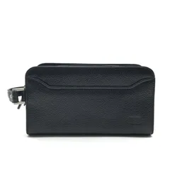 超美品 DAKS ダックス クラッチ セカンド バッグ レザー ブラック メンズ ハウスチェック 裏地総柄 紳士 プレゼント ギフト r1056