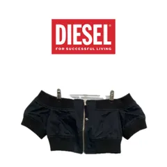 DIESEL BLACK GOLD その他トップス 42 ブラック 無地 コットン ナイロン ショート丈