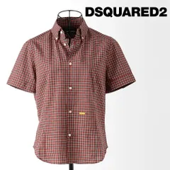 【50%OFF/定価58,300円】ディースクエアード 新品 半袖チェックシャツ 372058030 42 レッド イタリア製 DSQUARED2 #f10460
