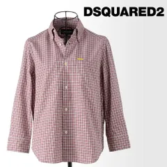 【50%OFF/定価62,700円】ディースクエアード 新品 細チェック七分袖シャツ 372057998 42 レッド×ホワイト×ブラック イタリア製 #f10462