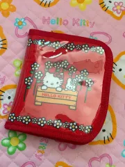 ハローキティ レッド カードウォレット フラワー