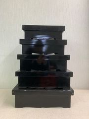 フォロー割対象商品】切溜 きりだめ 五段入れ子 5段重箱 木製 漆器