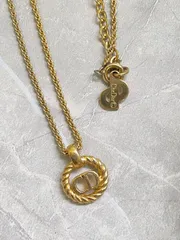 【アクセサリー】Christian Dior　CDロゴサークルネックレス　ロゴネックレス　CDロゴ　クリスチャンディオール　ディオール　Dior　ゴールド　アクセ　レディース　ファッション　小物