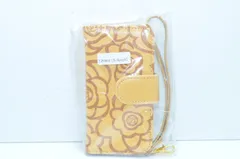 【送料無料】　iPhone12 mini用 手帳型ケース 5.4インチ イエロー フラワーデザイン