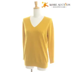 ■ theory luxe セオリーリュクス セーター 長袖 トップス ニット Vネック カシミヤ100% レディース 38 (M相当) イエロー系