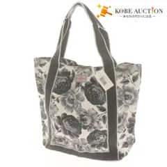 ■ Cath Kidston トートバッグ ハンド 鞄 花柄 ピオニー ブロッサム PVCコットン レディース ブラック ホワイト グレー 未使用 タグ付き