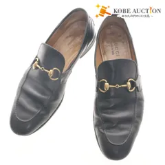 ■ グッチ GUCCI ホースビットローファー 406994 革靴 シューズ ゴールド 金具 メンズ 8 1/2（27～27.5cm相当）ブラック