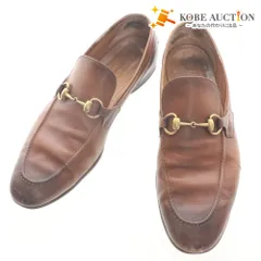■ グッチ GUCCI ホースビットローファー 406994 革靴 シューズ ゴールド 金具 メンズ 8 1/2（27～27.5cm相当）ライトブラウン