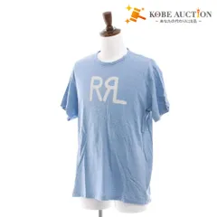 ■ ラルフローレン ダブルアールエル Tシャツ トップス 半袖 丸首 ロゴ メンズ ブルー