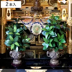 造花 お墓 仏壇用 しきみ 2本セット高さ34cm 枯れない （ 樒 シキミ フェイクグリーン 水換え不要 お供え 御供え フェイクフラワー 葉 夏 人工 枯れない花 お盆 お彼岸 法要 法事 仏具 仏壇用品 お墓用品 ）)