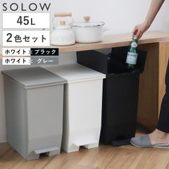 SOLOW ごみ箱 45L 両開き ブラック ソロウ - メルカリ