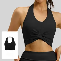 タンクトップ（パッド付き） ヨガウェア・スポーツ・テニスウェア  レディース ノーブラ感 通気性  吸汗速乾 伸縮性 ランニング  フィットネス　ブラック