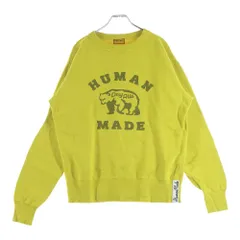 HUMAN MADE (ヒューマンメイド) TSURIAMI SWEATSHIRT ツリアミ ロゴプリント クルーネックスウェットトレーナー イエロー HM30CS028