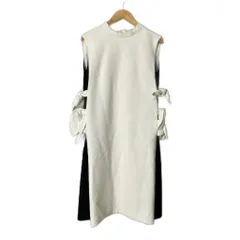 チェスティ Chesty ワンピース ひざ丈 膝丈 ノースリーブ リボン 0 ホワイト ■GY06