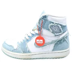 NIKE (ナイキ) WMNS AIR JORDAN 1 HIGH OG DENIM ウィメンズ エアジョーダン1 デニム ハイカットスニーカー ホワイト/ブルー US6.5/23.5cm DM9036-104 レディース