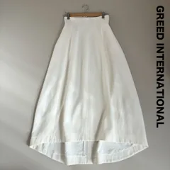 GREED INTERNATIONAL グリードインターナショナル☆ハイウエストヘムラインロングスカート フィッシュテール ホワイトのサムネイル